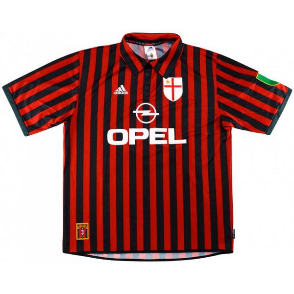 Heimtrikot Thailand AC Milan Retro 1999 2000 Rote Günstige Fußballtrikots